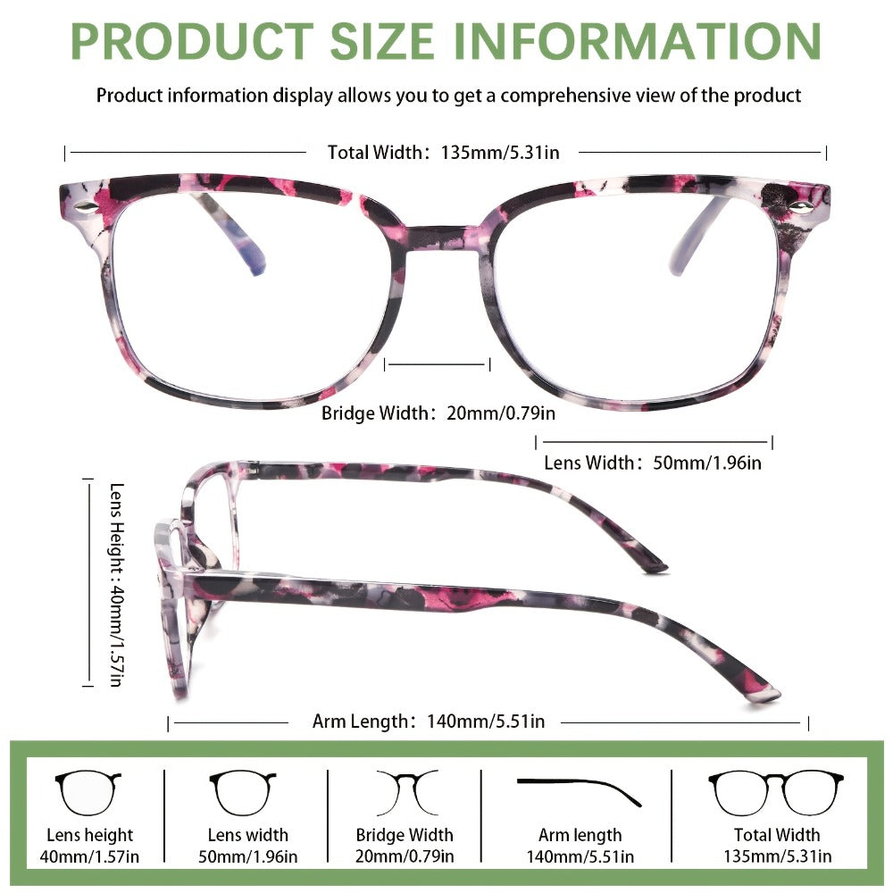 Blue Light Blocking Reading Glasses for Women 5-Pack – Stylish Computer Readers with Spring Hinges, Anti-Blue Light Lenses, Multiple Strengths 1.0–4.0x, Multicolor