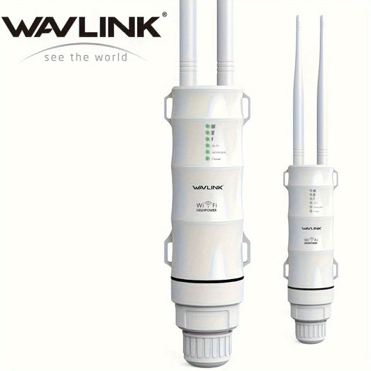 WAVLINK N300 Outdoor PoE WiFi Access Point 300Mbps - 2x7dBi Antennas 150m Range, AP Router Repeater 4-in-1 Modes, WAN/LAN Port, 32 Devices, for Factory Campus Hotel Community Street