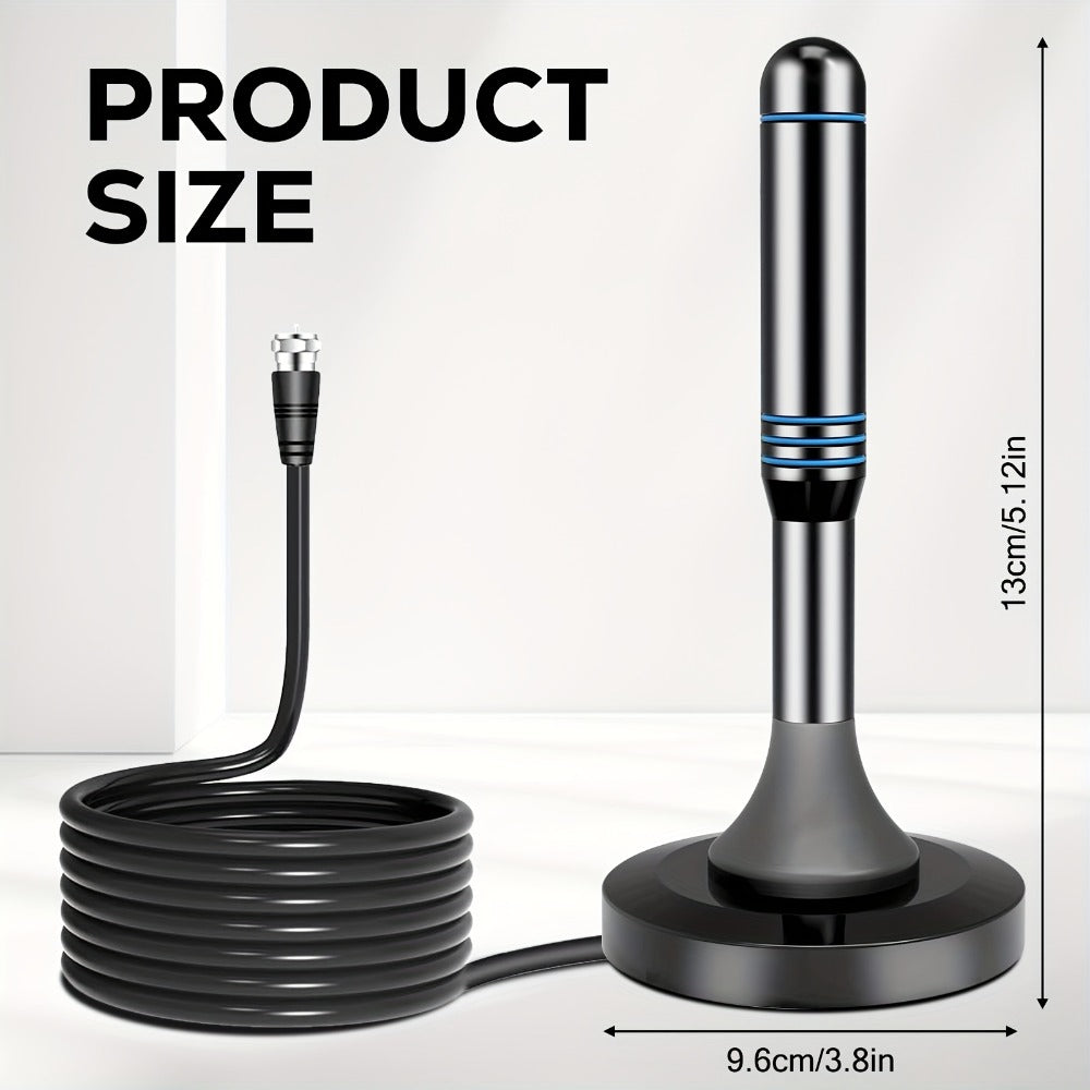 Smart IC Chip TV Antenna with Signal Booster – 4K Ultra HD & 1080P, Omnidirectional Indoor & Outdoor, Weather Resistant, 10FT Coax Cable, Free Local Channels, Works with All Smart TVs & Legacy TVs
