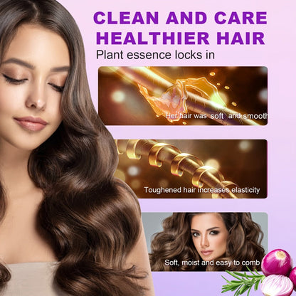 Onion Biotin Shampoo and Conditioner Set — Rosemary & Jojoba Oil, Anti-Dandruff, Strengthening & Nourishing for Dry Rough Damaged Hair, Promotes Hair Growth, Smoothing Formula, Men & Women