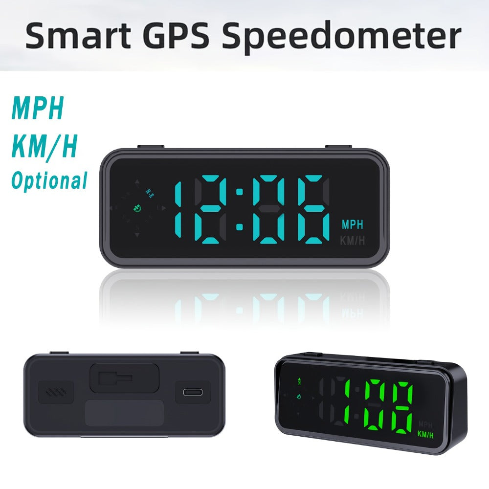 GPS HUD Speedometer Head Up Display - Digital Car Speed Meter Plug & Play, KMH MPH Switch, Multi-Color Display for All Vehicles, No Battery Needed