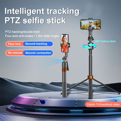 Aluminum Alloy Auto Tracking Phone Tripod with 360° Face Recognition 1200mAh Rechargeable Battery & Wireless Remote – Extendable Selfie Stick Stand for iPhone Android Live Streaming Vlog Travel