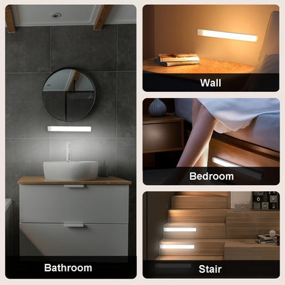 Three-Pack Motion Sensor Cabinet Lights with USB-C Charging, Three Light Colors and 7.87- or 11.81-Inch Options