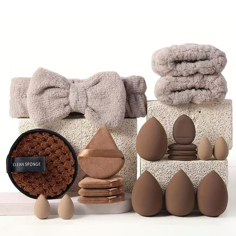 Makeup Brush Set, 56-Piece Polyester Bristle Collection with Wood Handles in Beige, Pink or Brown Color Options
