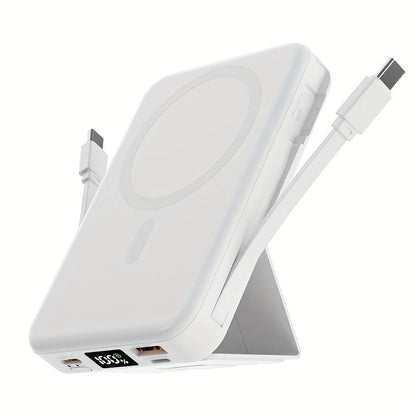 10000mAh Mobile Power, 22.W Magnetic Charging Treasure, Comes with Convenient Dual Cable, with LED Power Display, Stand Mobile Power, Can Charge 5 Devices At The Same Time, Comes with Stand, Can Be On The Plane