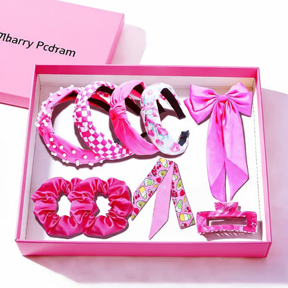Hair Accessories Mixed Headband, Hair Clip, Hoop and Elastic Set in Fourteen Color Combinations