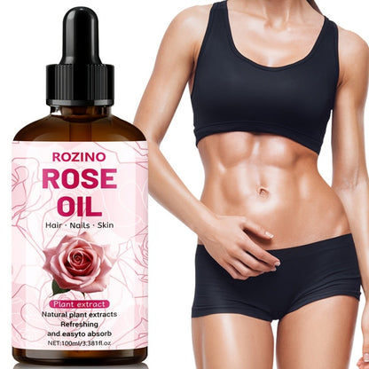 Essential Oil Rose 100ml or 3-Bottle Value Pack with Dropper for Massage, Shower and External Care