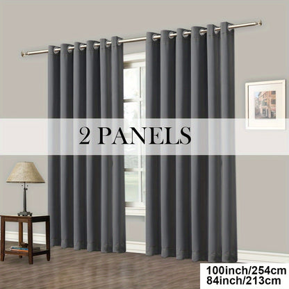 Blackout Curtains Grommet Top Room Darkening Window Drapes 4 Panels Set Living Room Bedroom