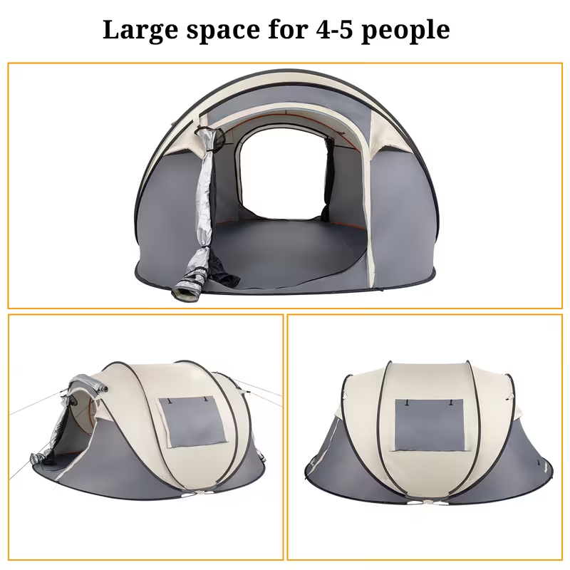 Camping Tent 5-8 Person Automatic Three-Pole Shelter, 110.24 x 82.68 x 47.24 Inches for Outdoor Camp Setup