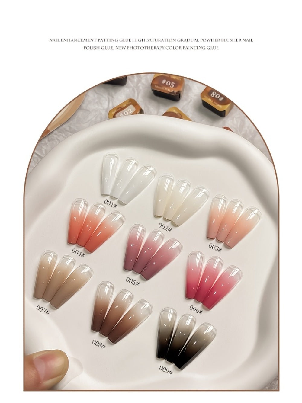Gel Nail Polish 9-Color Mini Grid Sets for Ombre and Patting Art in 5 Curated Collection Options