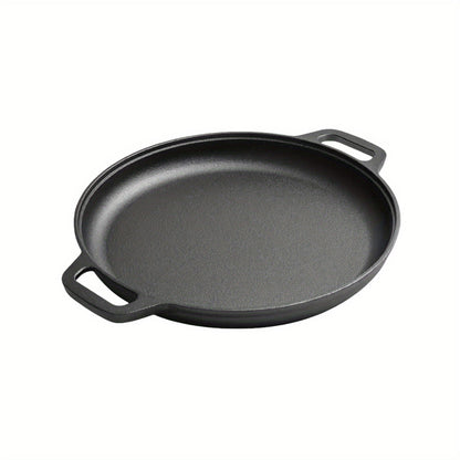 Pre-Seasoned Cast Iron Pan Set - Non-Stick Multifunctional Skillet for Pizza Home Kitchen Outdoor Cooking
