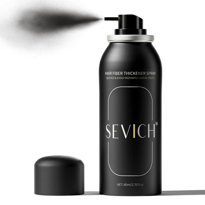 Root Cover Up Spray 80ml Instant Gray Hair Concealer with Plant-Based Fibers | Transfer-Resistant No-Mark Formula | Thicker Fuller Hair Appearance | Black & Dark Brown