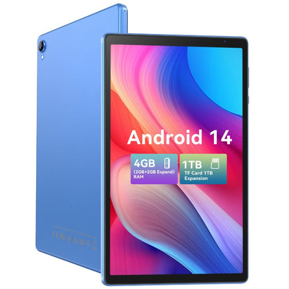 Android Tablet 10.1-Inch with Android 14, 4GB Total Memory, 32GB Internal Storage and 6000mAh Battery