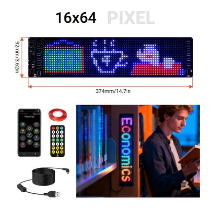 Programmable LED Sign Flexible Matrix Display Screen 5V App & Remote Control - Scrolling Text Picture GIF LED Panel for Car Store Bike Party Gaming Setup - 16x32 16x64 16x96 Devil's Eye