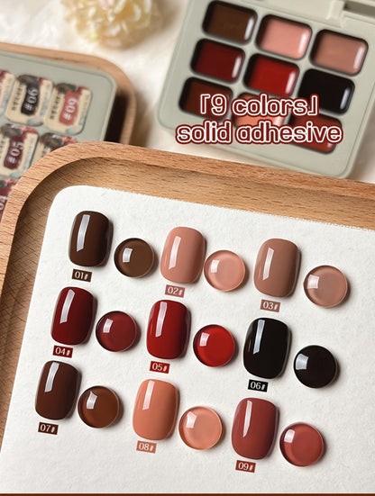Gel Nail Polish – Set 9 Colors Autumn Harvest High Saturation Soak-Off LED — Alcohol-Free Long-Lasting Solid Kit with Light Therapy Pen…