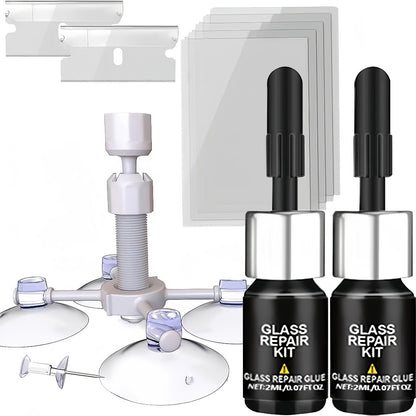 Windshield Repair Kit – 15-Min Quick Fix for Chips, Cracks & Rock Damage | Windshield Crack Repair Fluid with Curing Film, No Tools Needed