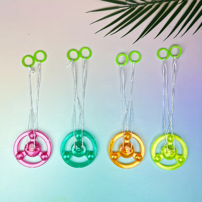 Thirty Pull-String Flywheel Spinner Toys with Four Assorted Colors and Pictured 7cm Wheel Diameter