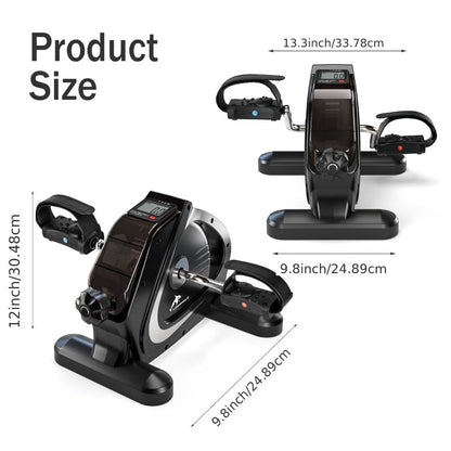 Portable Elliptical Trainer Mini Exercise Bike Under Desk Pedal Exerciser LCD Display 8 Resistance Levels Silent 350lb Capacity Arm Leg Training for Home Office Seniors