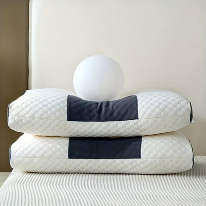 Two-Pillow Contoured Neck Pillow Set in Gray or Blue with 60 x 40 cm Pictured Size and Pillowcase-Only Option