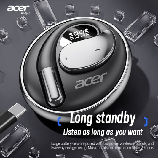 Acer TWS Wireless Earbuds Hook Design Low Latency Gaming 2025 New – HiFi Deep Bass Noise Reduction Ultra-Long Battery Touch Control Lightweight for Sports Running Daily Use