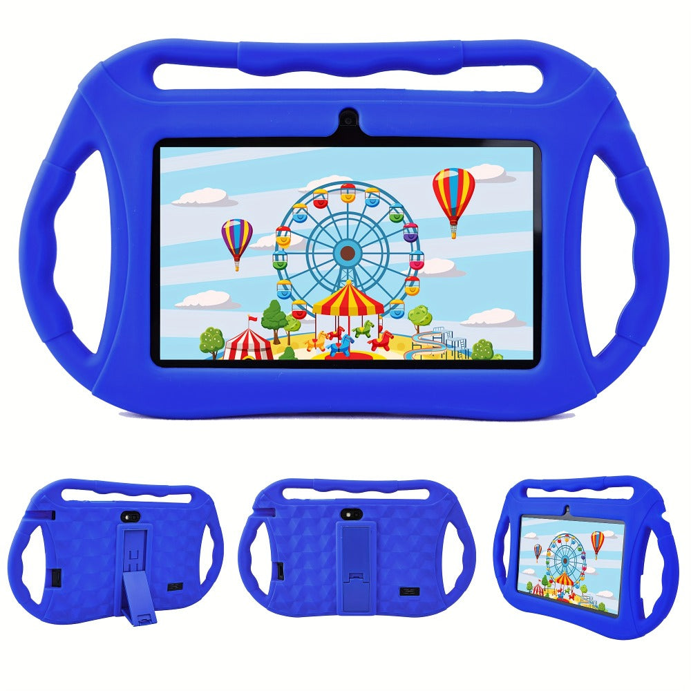 Kids Tablet 7 Inch Android 2GB RAM 32GB, IPS Display, WiFi, Parental Controls & Educational Games – Learning Tablet for Young Children, Birthday Gift, Pink / Dark Blue