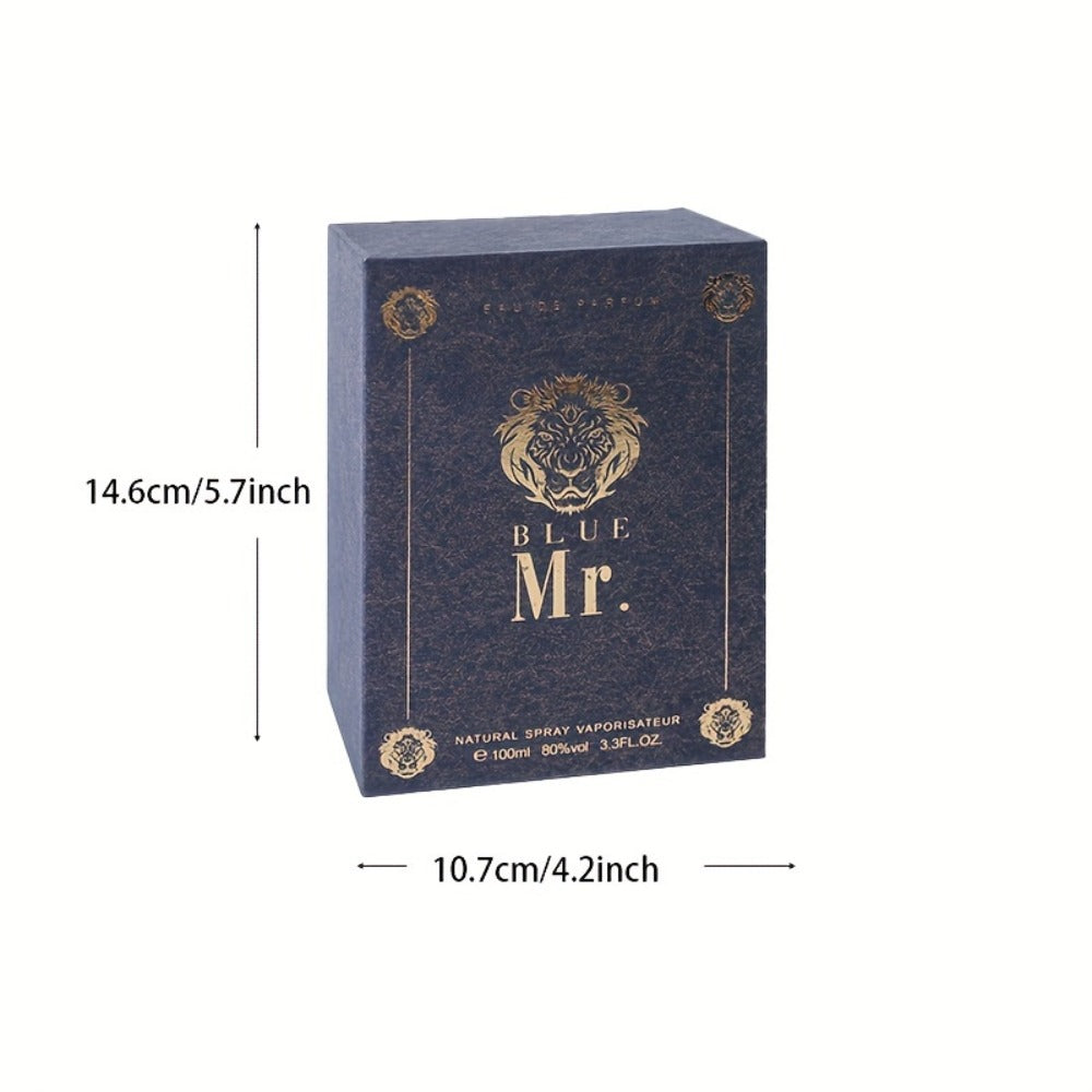 Men's Cologne Spray – Mr. Blue Lion Long Lasting Masculine EDT, Fresh Woody Scent for Sports Business Romance, Elegant Gift for Him