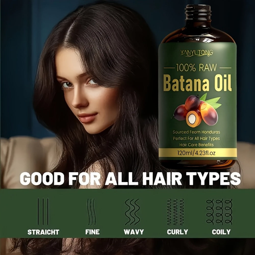 Hair Oil Batana 4.06oz Amber Dropper Bottle with 120ml Liquid Formula for Pre-Wash or Leave-In Use