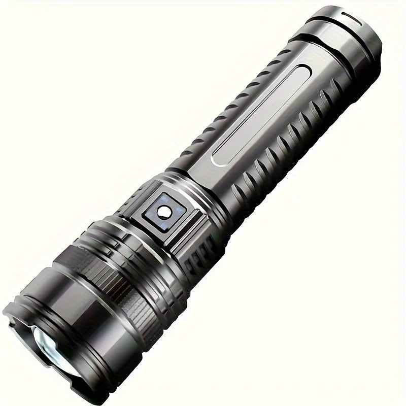 Flashlight Extra-Large Zoomable Torch with Five Modes, COB Tail Light and USB Power-Bank Output