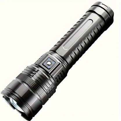 Flashlight Extra-Large Zoomable Torch with Five Modes, COB Tail Light and USB Power-Bank Output