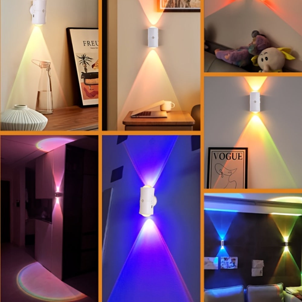 Rechargeable RGB Magnetic Wall Night Light Set with Motion Sensor in Black or White, Two- or Four-Pack