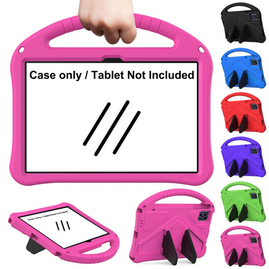 T-Mobile Revvl Tab 2 Case with Handle and Stand - Shockproof EVA PC Hybrid Shell, Heavy-Duty Kids Tablet Cover for Revvl Tab 2 5G 10.1 Inch 2025, Multi-Color: Black Blue Green Purple Red Rose