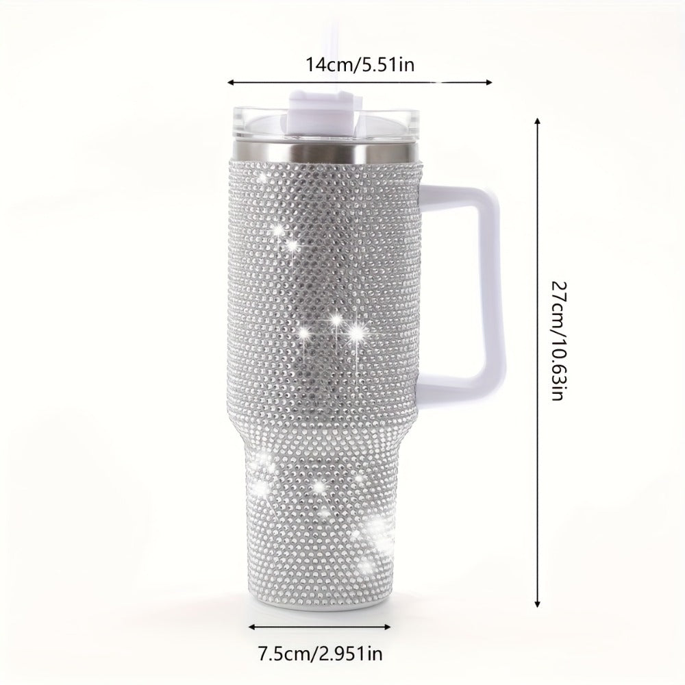 Insulated Tumbler 40oz All-Over Rhinestone Stainless Steel in Fifteen Retained Color Options