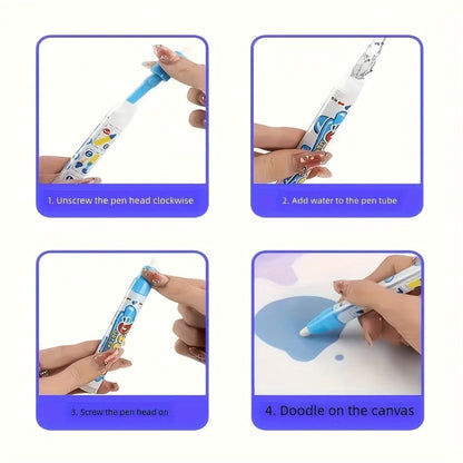 Water Canvas Drawing Mat for Kids Reusable Mess-Free – Magical Paint with Water Art Toy 80x60cm Ocean Animal Designs Screen-Free Creative Gift for Boys Girls Toddlers Ages 3+ Gift Box Option
