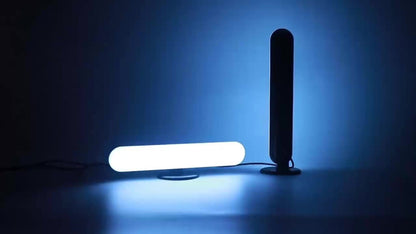 RGB LED Geometric Table Lamp with Remote Control - USB Powered Color-Changing Mood Light, Polished Metal End
