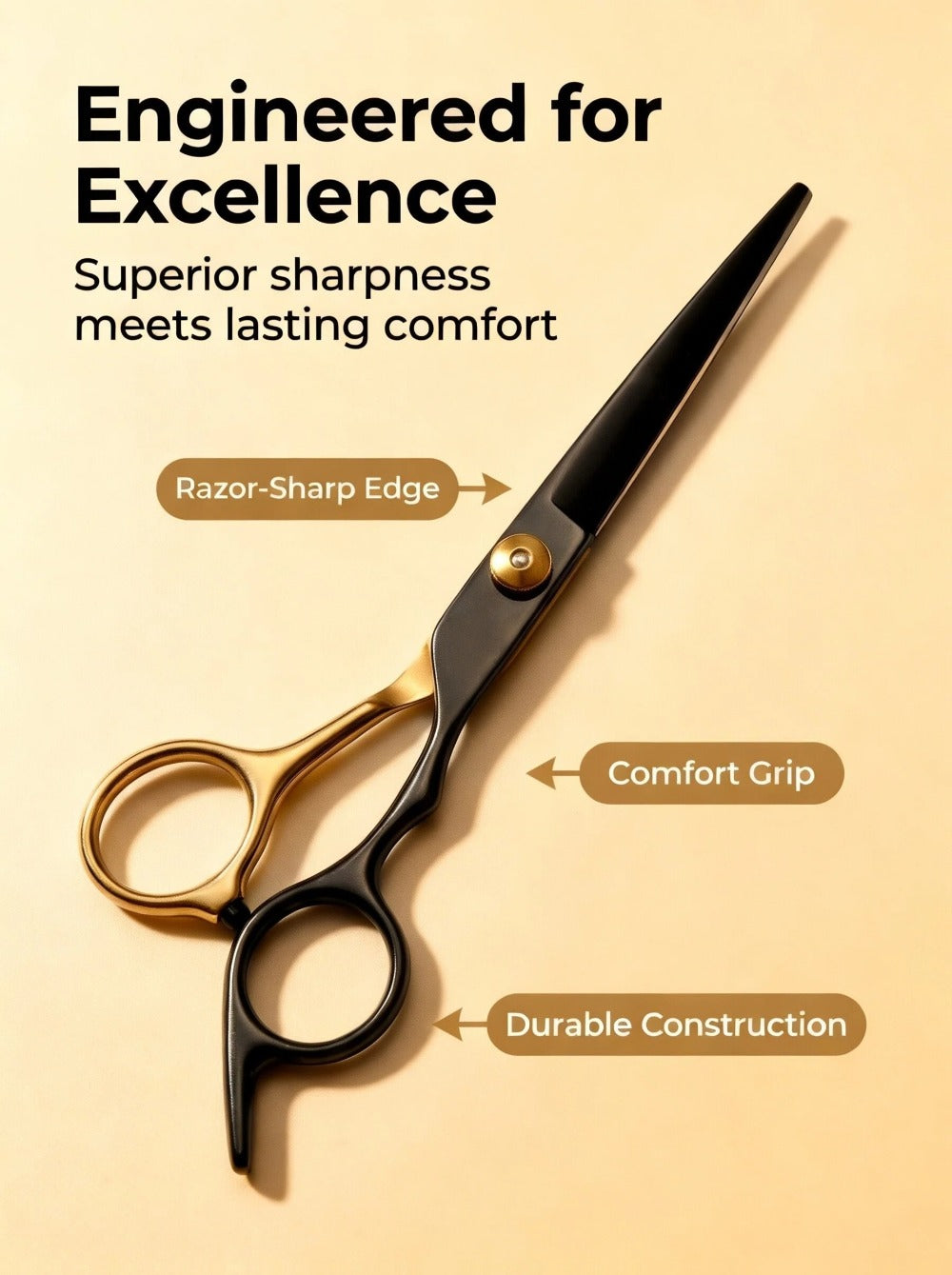 13-Piece Hair Cutting Scissors Kit with Straight and Thinning Shears, Combs, Cape and Storage Case