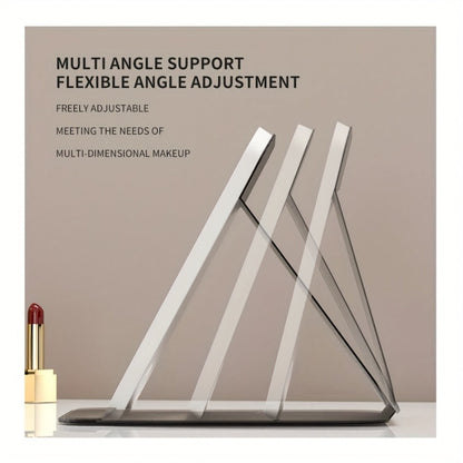 Makeup Mirror Foldable LED Travel Stand with Three Light Colors, Touch Dimming, USB Charging and Pink or White Options