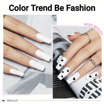 Gel Nail Polish – Odorless Black & White 0.54oz MISS MISIDY Soak-Off UV LED Durable High Gloss – Self-Leveling Easy Application for…