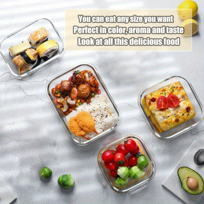 Glass Meal Prep Containers 16 Piece Set (8 Lids + 8 Containers) - Borosilicate Glass Food Storage with Leak Proof Lids, Oven Microwave Dishwasher Freezer Safe, BPA Free, Multiple Sizes
