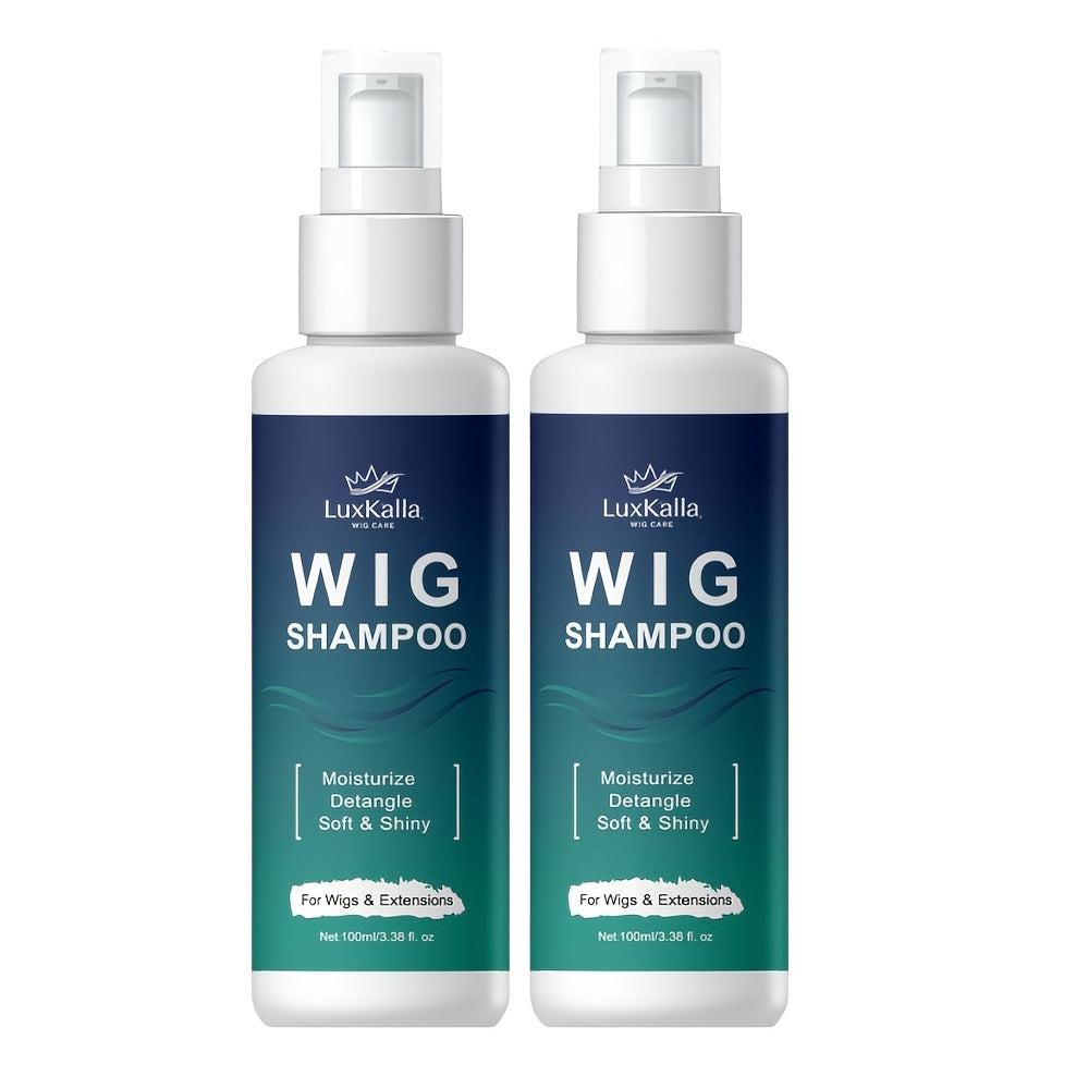 Synthetic Hair Shampoo 2-in-1 Deep Cleansing Revitalizing Moisturizing Detangling | Soak & Rinse Formula for Wigs Hair Extensions Braids | 2-Pack Value Set
