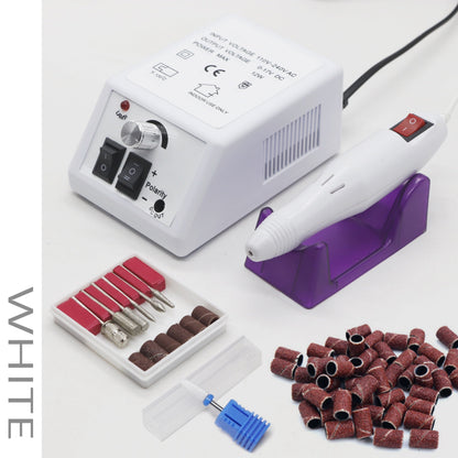 Professional Nail Drill Kit 20000RPM with 6 Drill Bits & 50 Sanding Bands — Electric Manicure Pedicure Machine Low Noise Dual-Hand for Acrylic Gel Natural Nails, Home & Salon Nail File Set, 8-in-1 Option