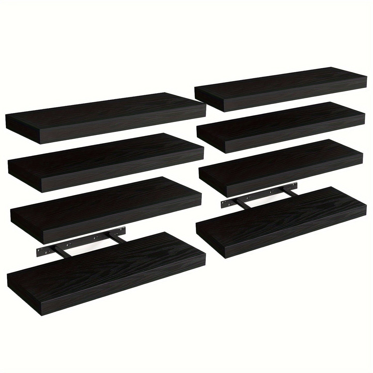 15.8-Inch Floating Wall Shelf Set with Concealed-Style Brackets, Five Finishes and 4- or 8-Piece Options