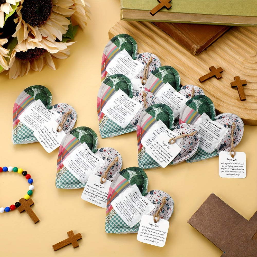 Mini Prayer Quilts 24pcs – Christian Sympathy Gift Set with Cross Heart Pocket & Bible Verse Scripture Panels for Women, Baptism, Hospital Visits, Mother’s Day & Religious Keepsakes