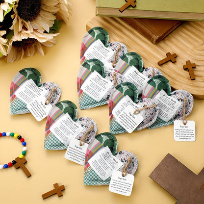 Mini Prayer Quilts 24pcs – Christian Sympathy Gift Set with Cross Heart Pocket & Bible Verse Scripture Panels for Women, Baptism, Hospital Visits, Mother’s Day & Religious Keepsakes