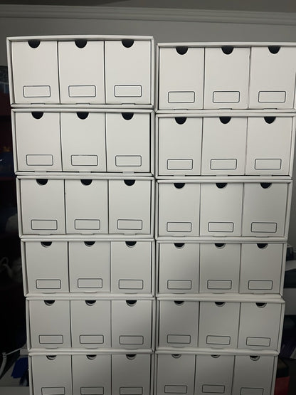 Trading Card Storage Box 12 Drawer with 50 Dividers – Large Cardboard Card Organizer for Sports Cards Baseball Pokemon TCG Playing Cards Collector Gift