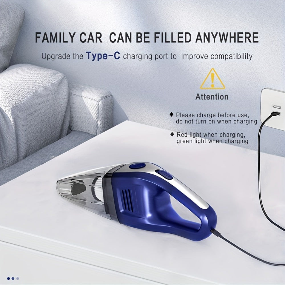 Wireless Car Vacuum Cleaner 5000PA - USB Charging, One-Click Dust Empty, 2000mAh Rechargeable, 40dB Low Noise, Portable Handheld Auto Vacuum for Cars, Home, Office & Pet Hair, 6 Colors