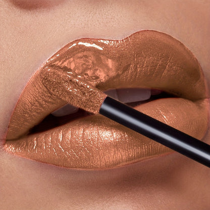 Metallic Shimmer Liquid Lip Color with 22 Numbered Shades, 7.2cm Clear Tube and Wand Applicator
