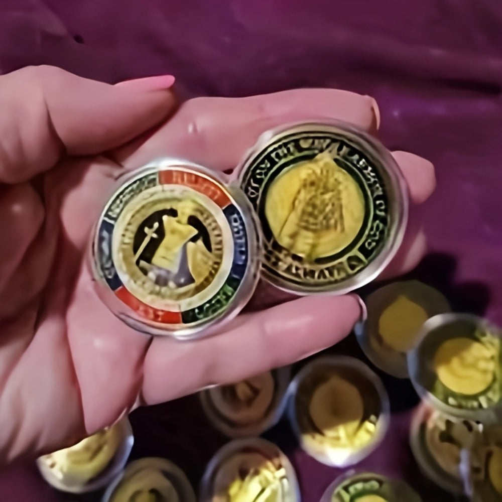 Twenty-Piece Armor of God Commemorative Token Set with Gold-Color Finish and Clear Capsules