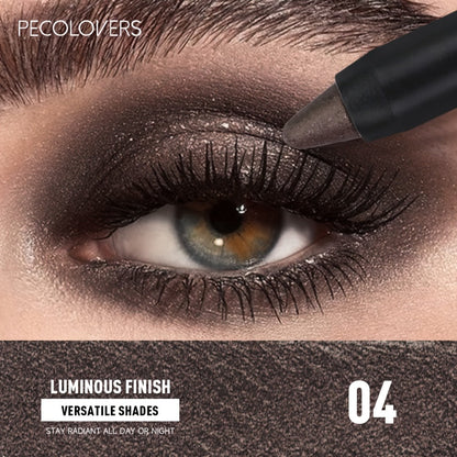 Shimmer Glitter Eyeshadow Stick Set 6 Pcs Dual-Tipped Eye Pencil with Blending Brush Creamy Pigmented Eye Contouring Highlighting Kit Multicolor Shades for Women Beginner Pro Gift