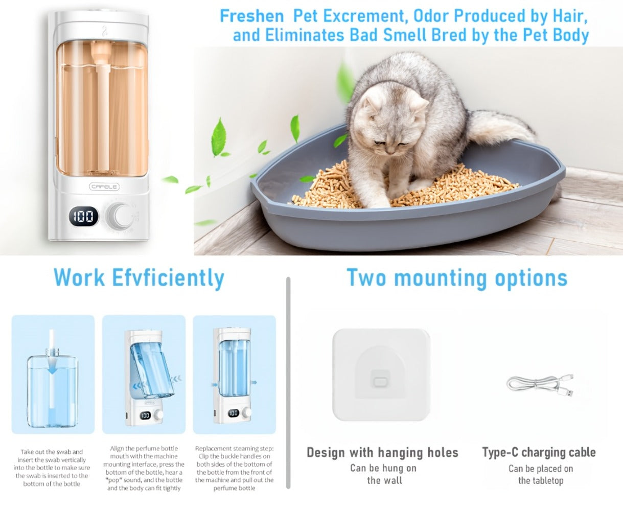 300ml Rechargeable Essential Oil Diffuser with Numeric Display, 100-Level Control Label and One Oil Bottle