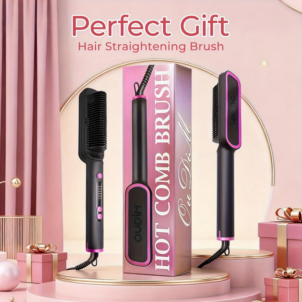 Hair Straightener Brush for Home and Travel and Salon Hair Styling with Fast Heat-Up & Anti-Scald Protection